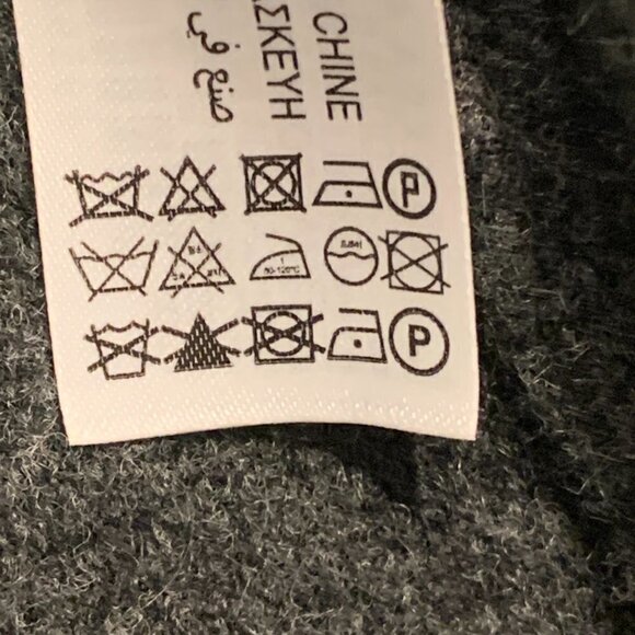 Zara Wool Blend Oversize Tunic Top/Poncho Sz M Charcoal Gray 126D - Picture 10 of 10